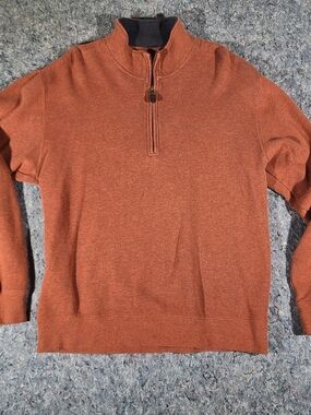 Orvis Men's Zip-Front Sweater in Rust Orange
